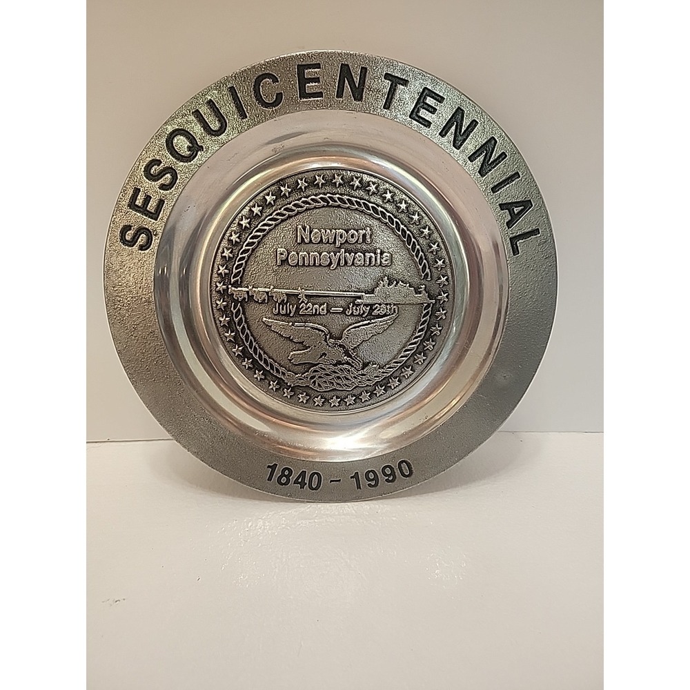 Olde Country Reproductions Sesquicentennial Newport PA 1840-1990 Pewter Plate 10